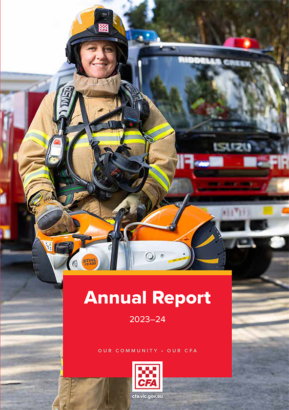 Female volunteer on Annual report cover